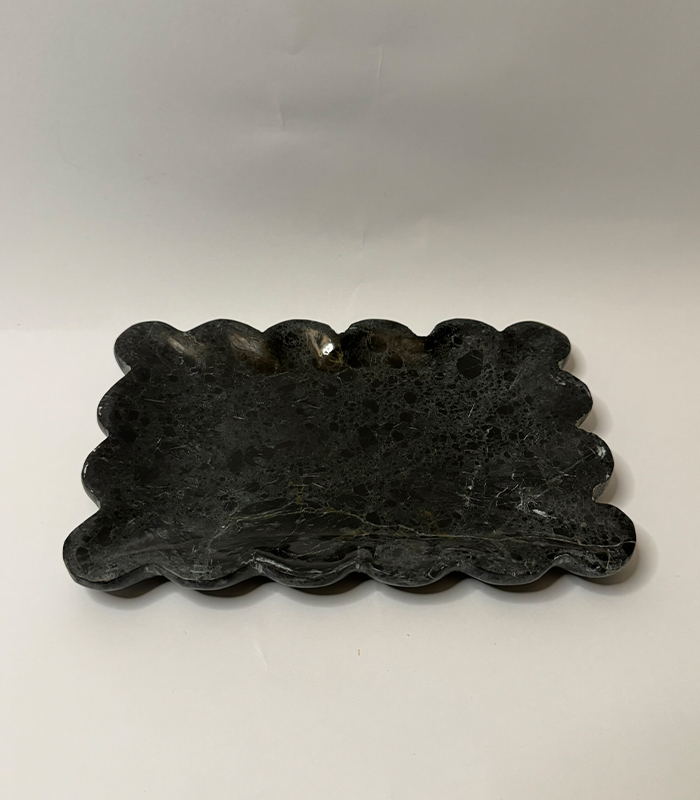 Black Marble Flower Shaped Tray – Small