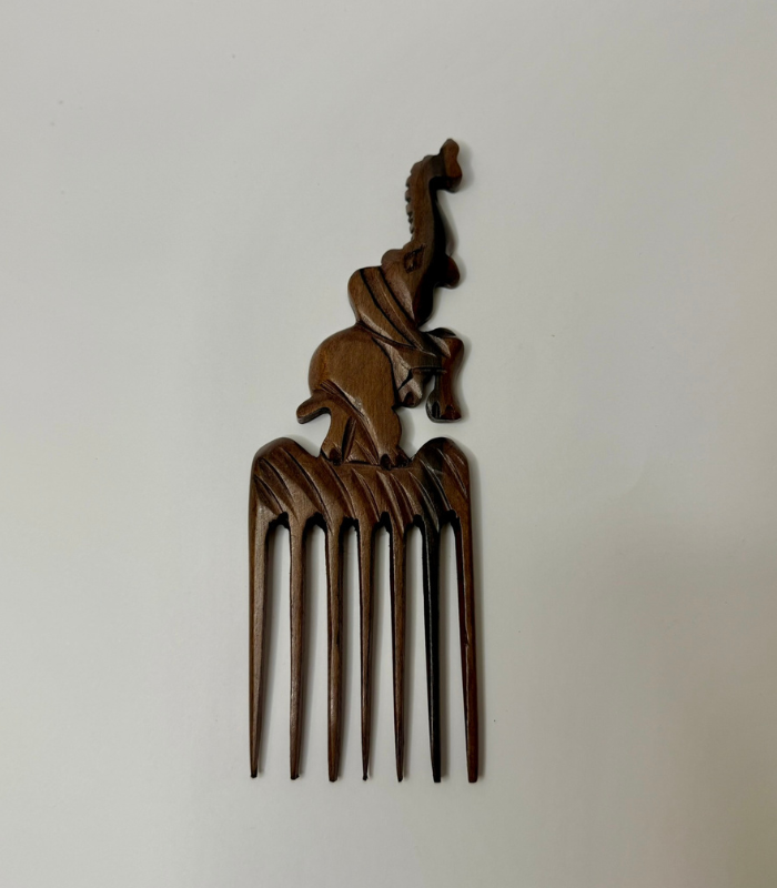 Elephant Handcarved Pure Ibano Wood Comb
