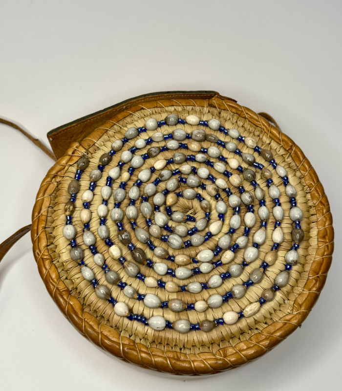 Handmade Gazelle Leather Bag With Beads & Shells