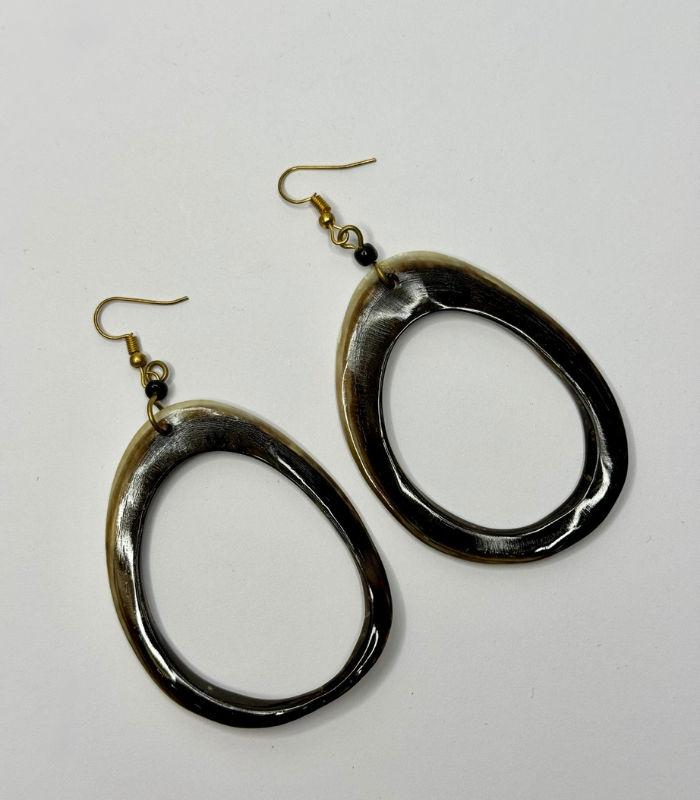 African Horn Hoopes – Black & Grey