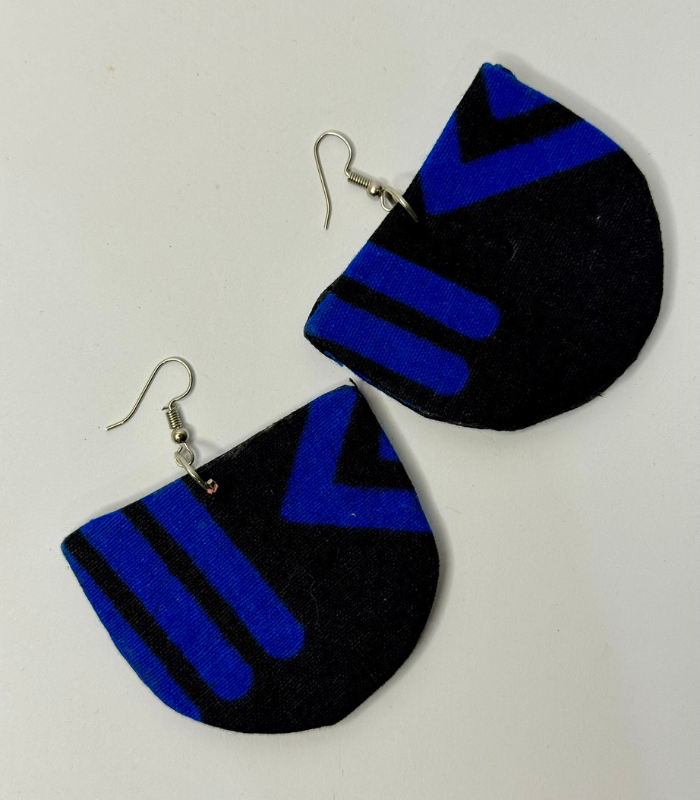 Blue & Black Ankara Earrings