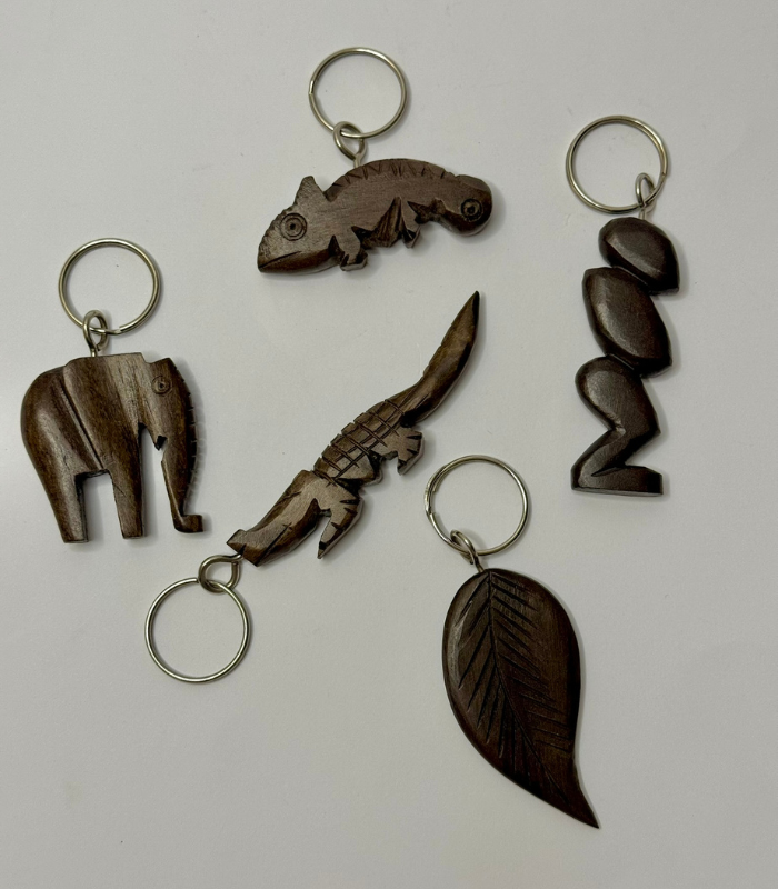Handcarved Wooden Keychain