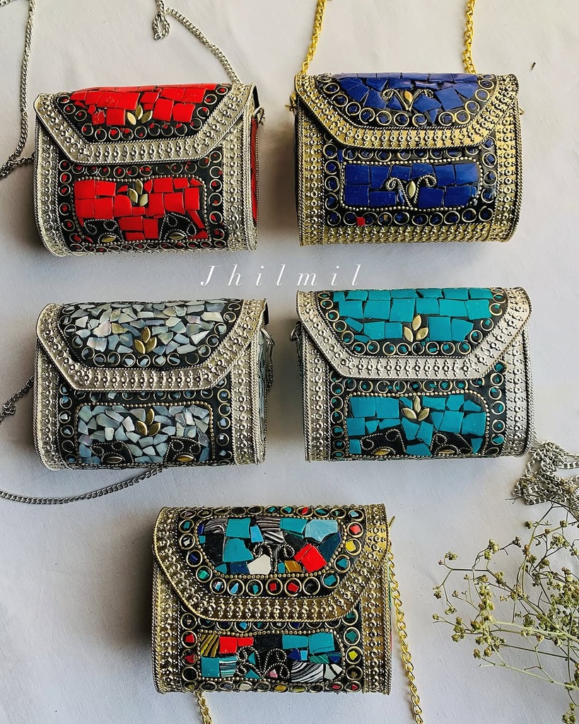 Mini Metal Clutch - Square Design