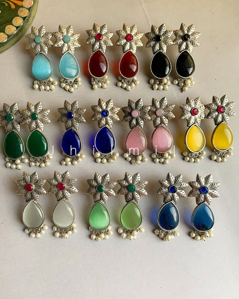 Flower stone drop Ear candy