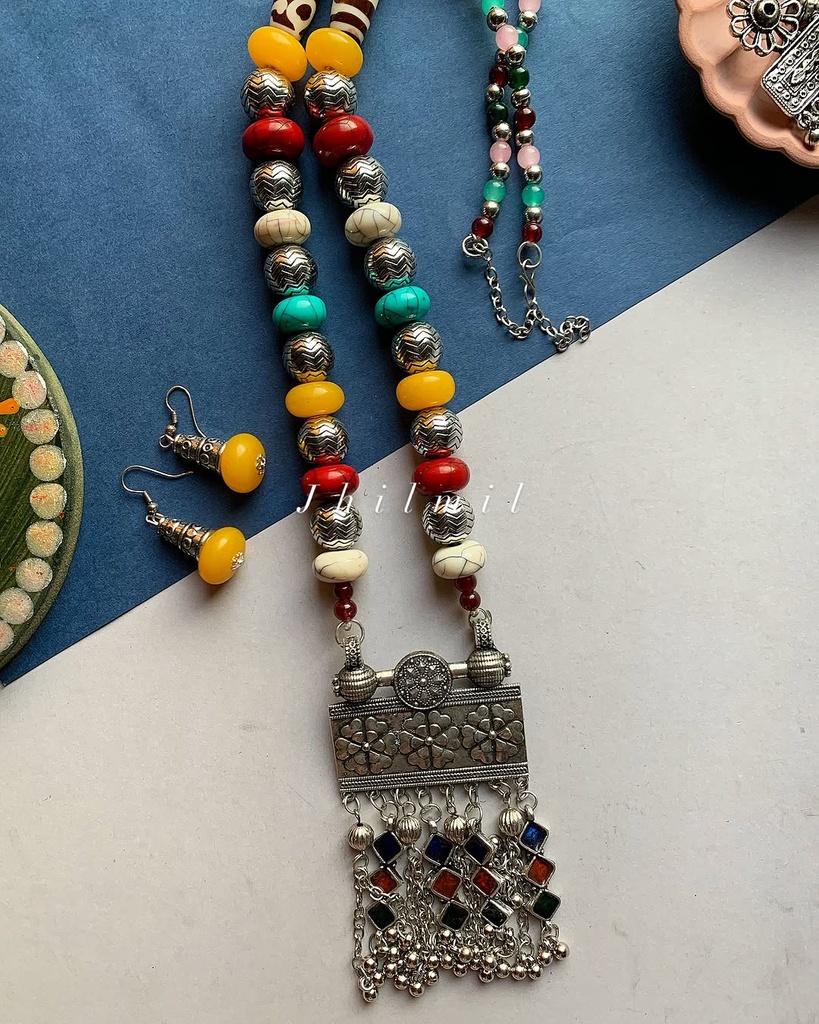 Multi beaded boho Mala Set