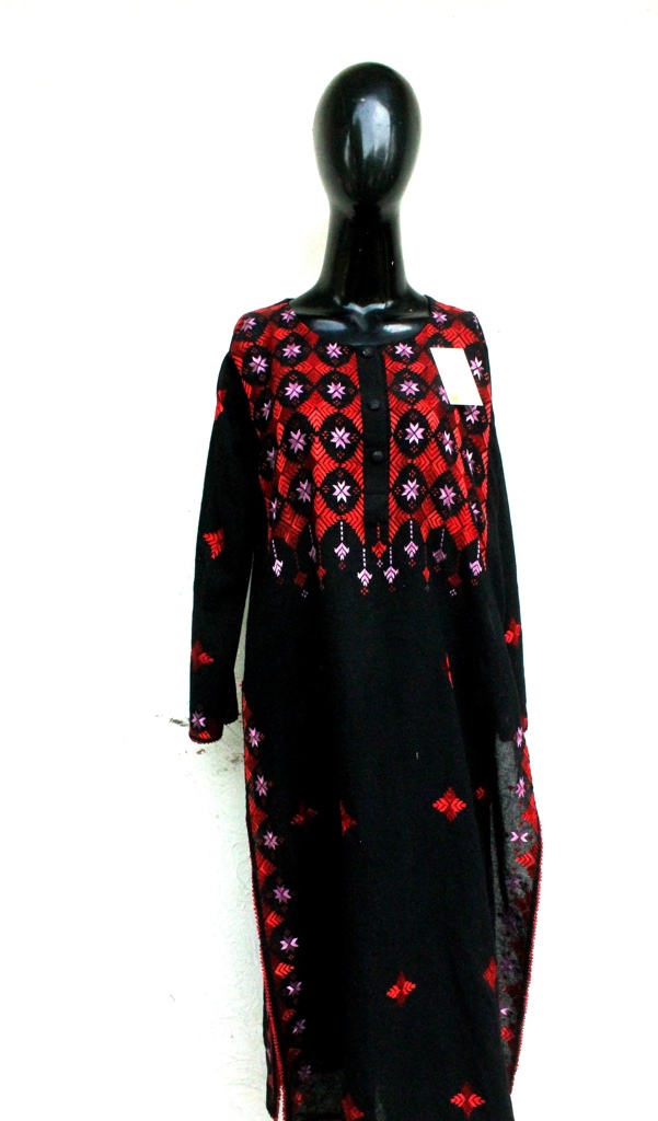 Long Khaddar Kurta with Phulkari/Jisti embroidery
