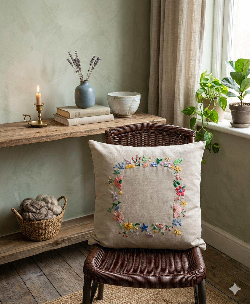 Hand embroided cushion covers