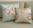 Embroidered pair of cushion covers