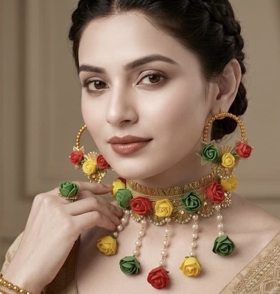 Bloom with grace in this vibrant floral jewelry set