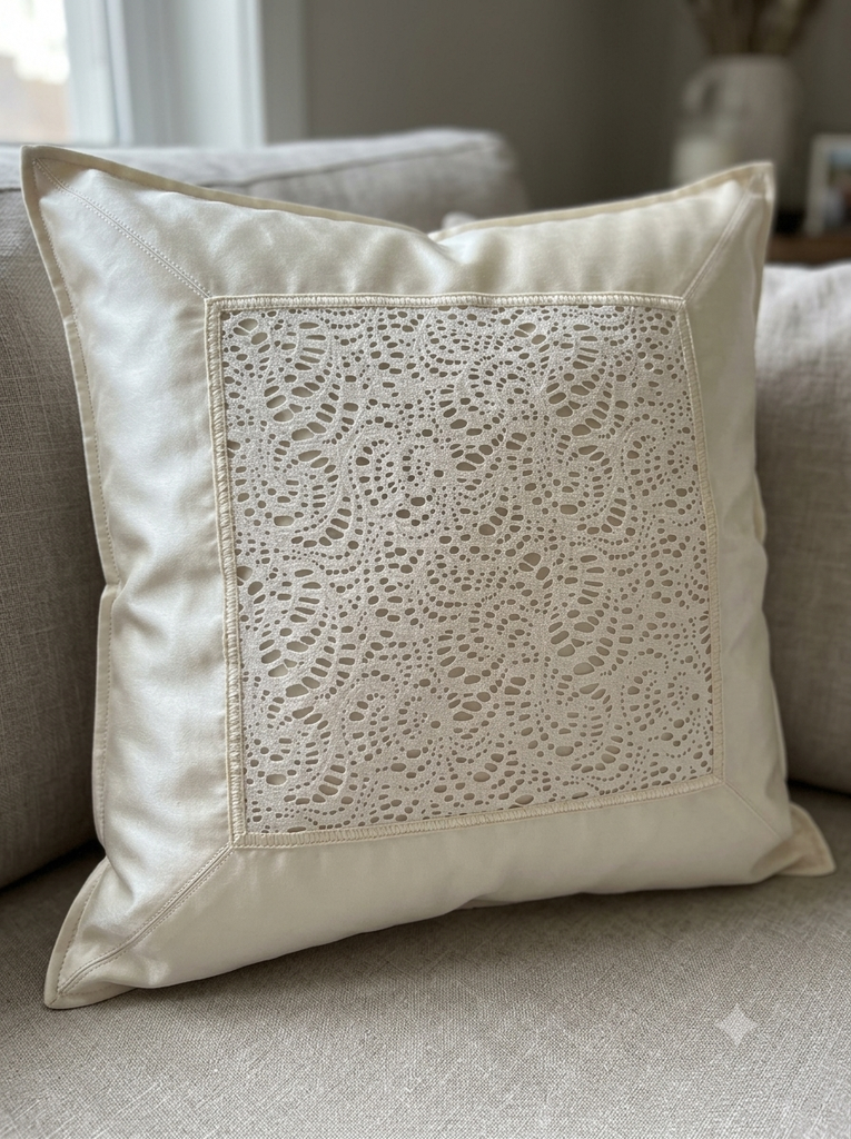 Net embellished cushion