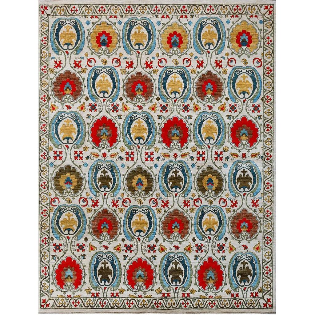 Suzani Carpet -Wool&Silk- 8x10