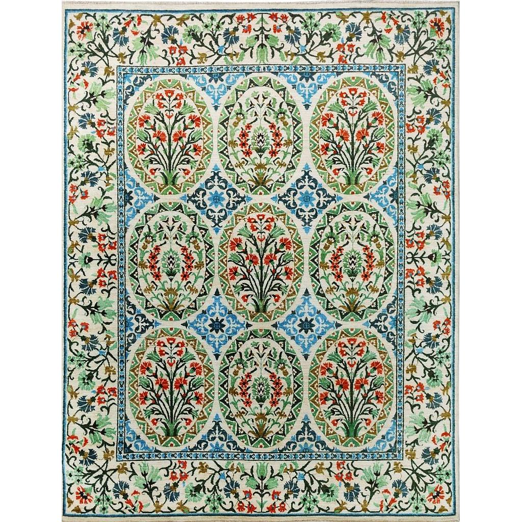 Suzani Carpet -Wool&Silk- 8 x 10 ft