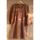 Brown hand embroidered kurta