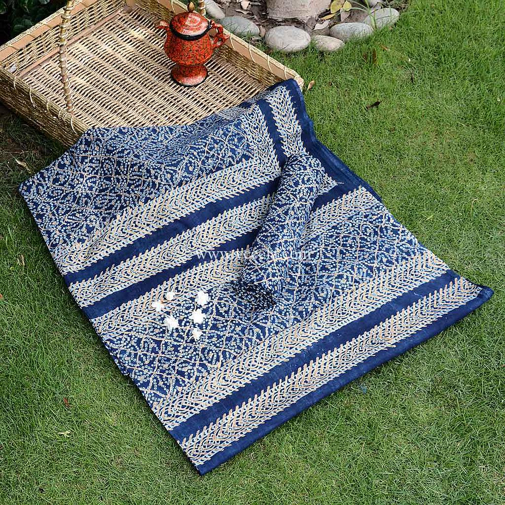 Gold work Ajrak - 2 piece suit