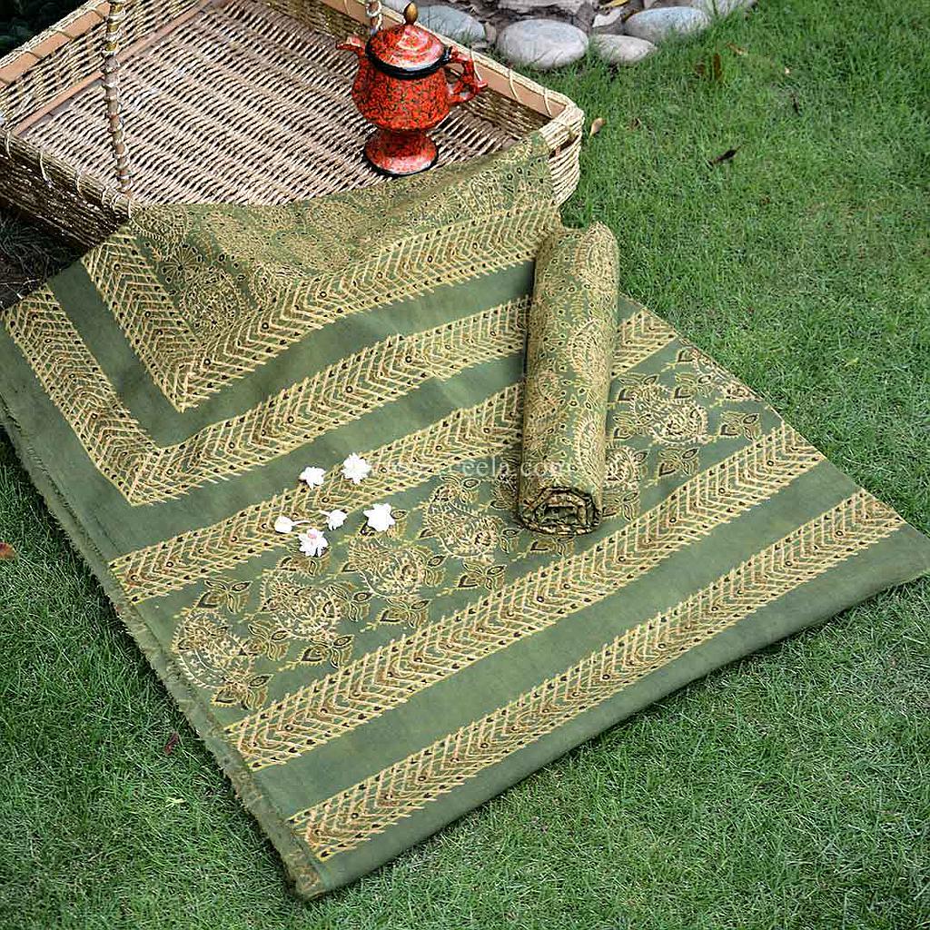 Gold work Ajrak - 2 piece suit 