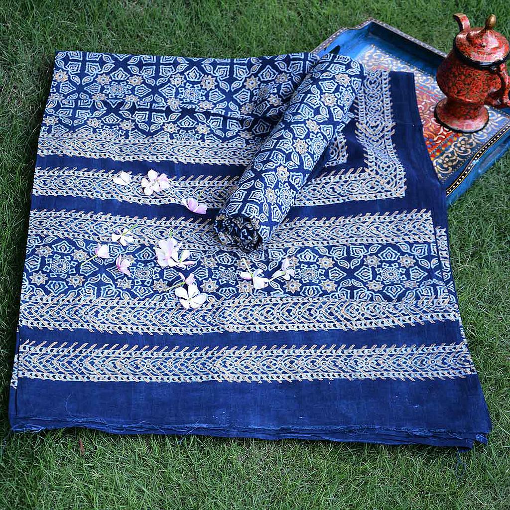 Gold work Ajrak - 2 Piece Suit 