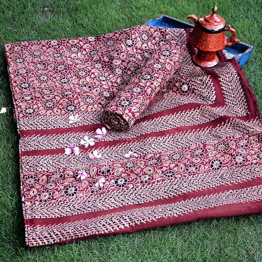 Gold work Ajrak - 2 Piece Suit  