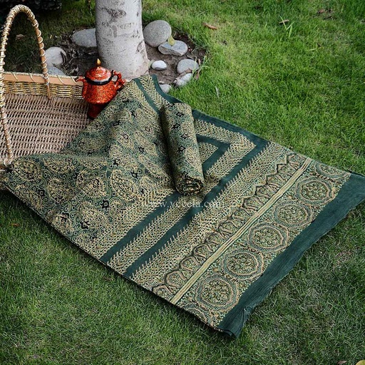 [PK0013-CW-UNS-009378] Gold work Ajrak - 2 Piece Suit 