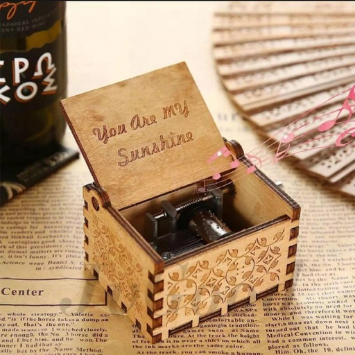 [PK3205-HM-JAR-010816] Vintage Hand Crank Music Box- You Are My Sunshine