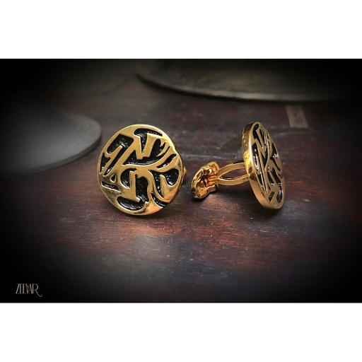 [PK3216-GN-GEN-011431] 925 Silver Gold Plated Customised Cufflinks