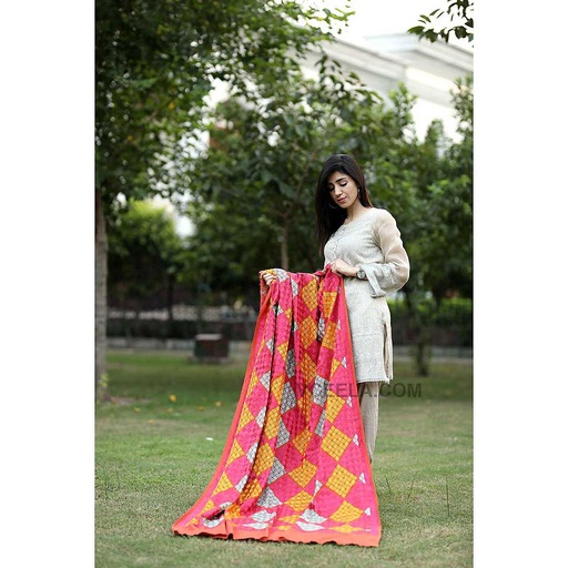 [PK3037-CW-SCF-012116] Embroidered Phulkari Shawl