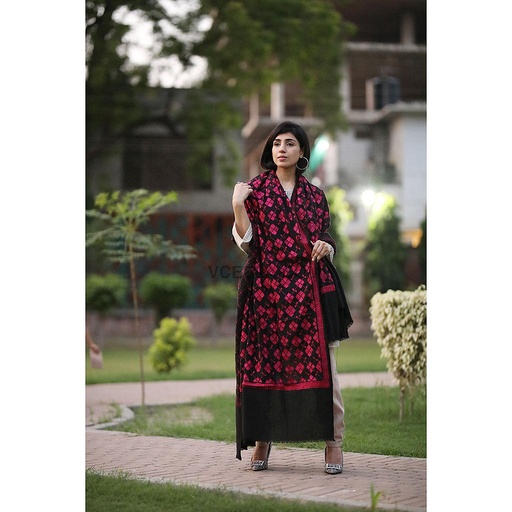 [PK3778-CW-SCF-012128] Embroidered Phulkari Shawl