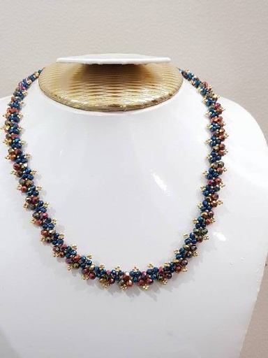 [PK4592-GN-GEN-014333] Double Oned Beaded Necklace