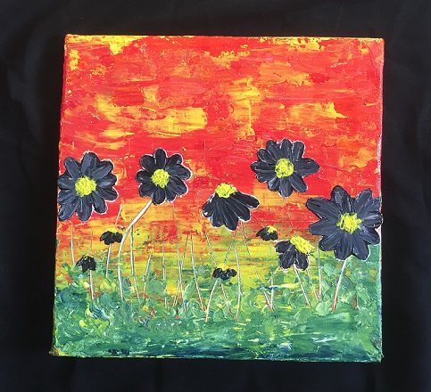 [PK4847-AR-ACR-014568] Black Florals