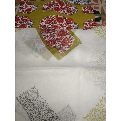 [PK4935-CW-UNS-014688] Unstitched Block Printed 2pc Suit