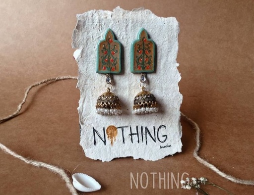 [PK4127-JW-EAR-015210] Mughal Motif Earrings