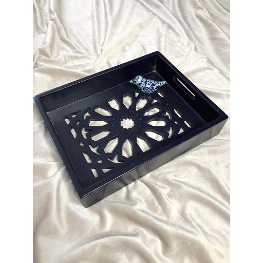 [PK0549-HM-TRY-015746] Blue Jaali Tray