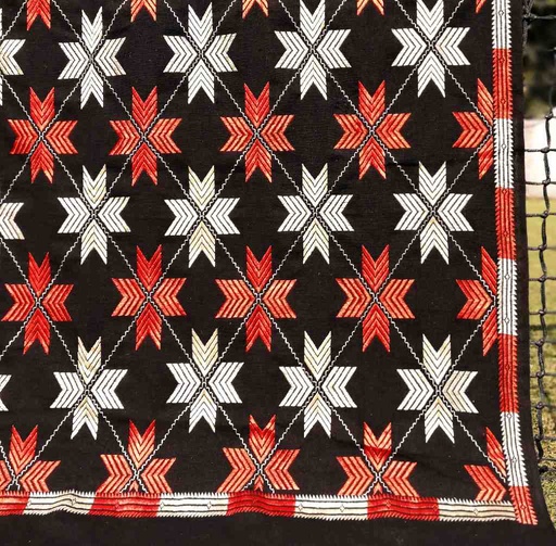 [PK3037-CW-SCF-017142] Embroidered Phulkari Shawl       