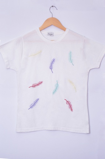 Feather Hand Embroidery UNISEX T-Shirt