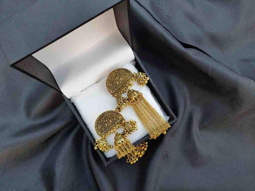 [PK6272-JW-EAR-017651] Hand-Crafted Antique Jhumkay Earrings
