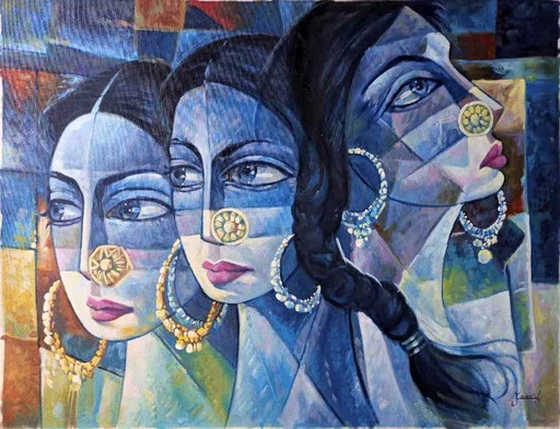 [PK5259-AR-OIL-017872] Abstract Face Painting