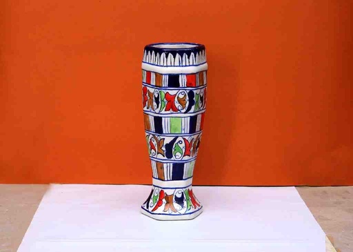 [PK0363-HM-VAS-022365] Blue Pottery Flower Vase