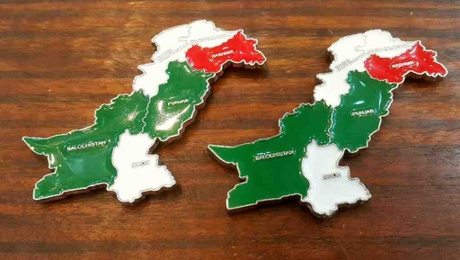 [PK0130-HM-KIT-023538] Fridge Magnets. Set of 2 . Pakistani Map