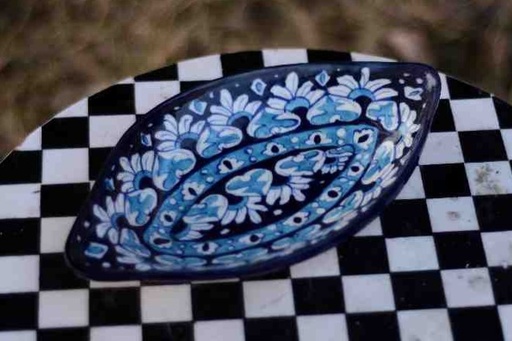 [PK4699-CF-BPO-024715] Blue Pottery Salad Dish