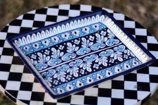 [PK4699-CF-BPO-024723] Blue Pottery Fruit Dish