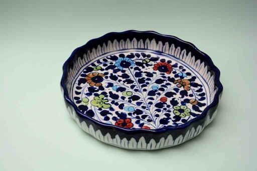 [PK0023-CF-BPO-025592] Blue Pottery Apple Dish