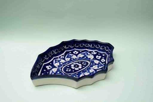 [PK0023-CF-BPO-025600] Blue Pottery Apple Dish
