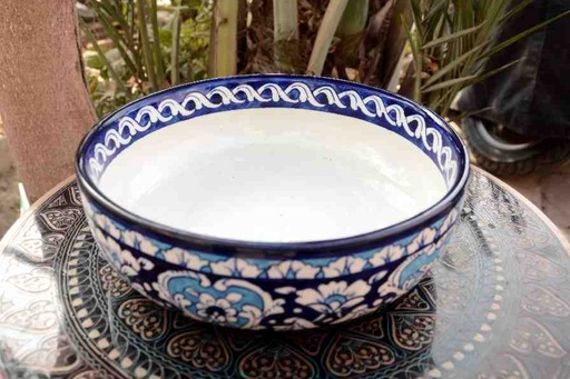 [PK0023-CF-BPO-025724] Blue Pottery Large Bowl