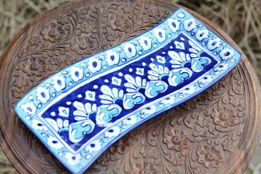 [PK0363-HM-TRY-025977] Blue Pottery kabab Dish