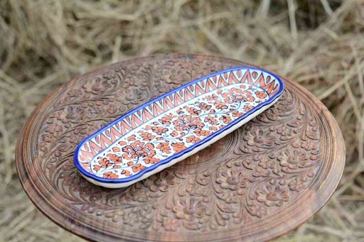 [PK0363-HM-TRY-025990] Blue Pottery kabab Dish