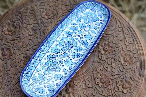 [PK0363-HM-TRY-025994] Blue Pottery kabab Dish