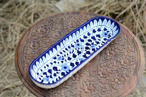 [PK0363-HM-TRY-025995] Blue Pottery kabab Dish