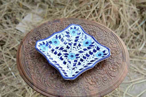 [PK0363-HM-TRY-026029] Blue Pottery Small Dish