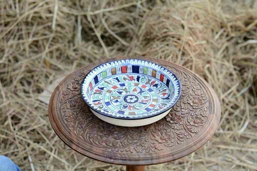 [PK0363-CF-BPO-026077] Blue Pottery Round Dish