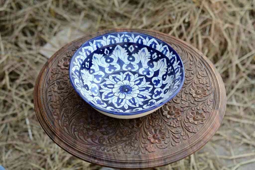 [PK0363-CF-BPO-026100] Blue Pottery Deep Soup Bowl