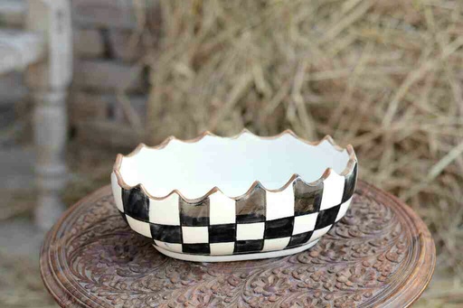 [PK0363-HM-TBW-026141] Blue Pottery Fruit Bowl